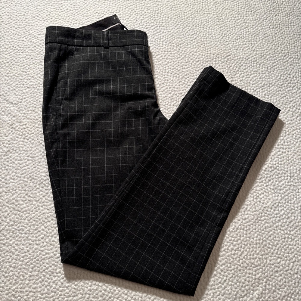 Banana Republic Ryan Women's Dress Pants Size 6 Black White Plaid